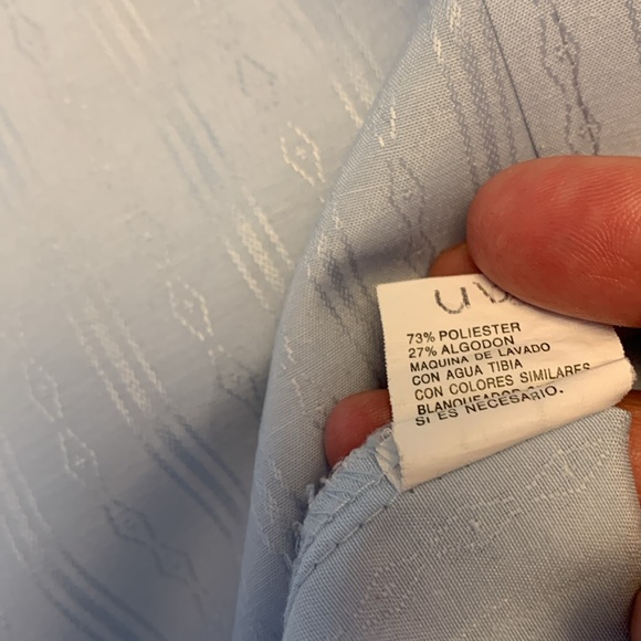 Ely Cattleman Pale Blue Western Pearl Snap Short Sleeve Shirt L/16.5 - Picture 6 of 6